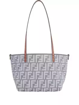 Маленькая сумка-тоут Roll с логотипом FF FENDI, синий