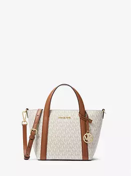 Маленькая сумка-тоут с фирменным логотипом Pratt Michael Kors, белый