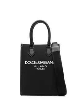 Маленькая сумка-тоут с логотипом DOLCE & GABBANA, черный