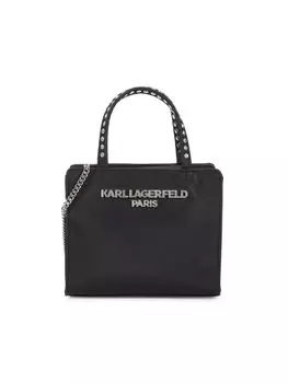 Маленькая сумка-тоут с логотипом Ikons Karl Lagerfeld Paris, черный