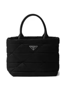 Маленькая сумка-тоут с мягкой подкладкой из ре-нейлона Prada, черный