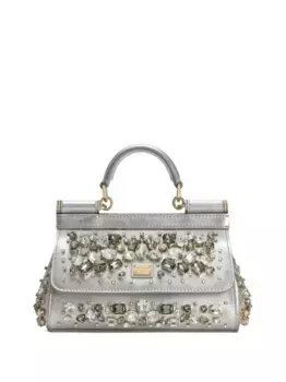 Маленькая сумка-тоут Sicily DOLCE & GABBANA, серебяный