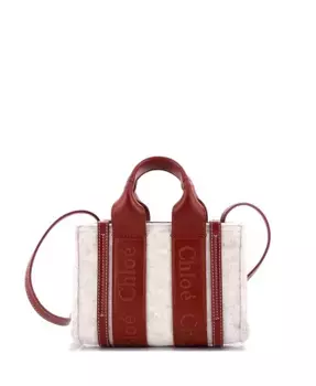 Маленькая сумка-тоут Woody из переработанного войлока с кожаными деталями Pre-Owned Chloe, мультиколор