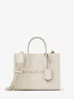 Маленькая сумка-трансформер через плечо Mirella из шагреневой кожи Michael Kors, бежевый