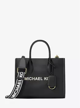 Маленькая сумка-трансформер через плечо Mirella из шагреневой кожи Michael Kors, черный