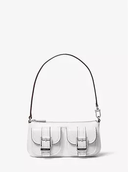 Маленькая сумка-трансформер Zoe из кожи с тиснением под змею Michael Kors, белый