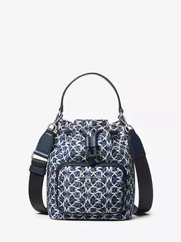 Маленькая сумка-ведро с фирменным логотипом Khai Michael Kors, синий