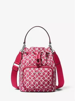 Маленькая сумка-ведро с фирменным логотипом Khai Michael Kors, красный