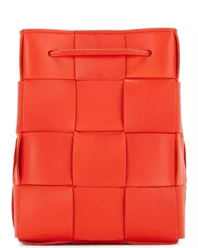 Маленькая сумка-ведро с кассетой Bottega Veneta, цвет Sunburst & Gold