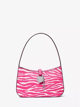 Маленькая сумочка Lyra из телячьей шерсти с принтом зебры Michael Kors, розовый