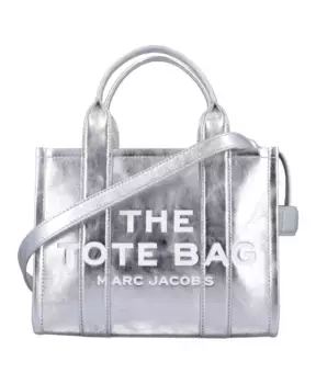 Маленькая сумочка тоут серебристого цвета с металлическим оттенком Marc Jacobs, серый