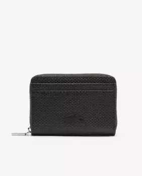 Маленькая сумочка унисекс Chantaco из тонкой кожи на молнии черного цвета Lacoste, чёрный