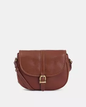 Маленькая светло-коричневая кожаная сумка через плечо с клапаном Barbour, светло-коричневый