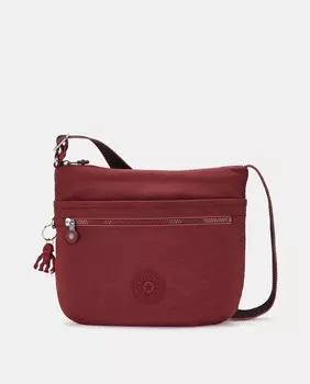 Маленькая темно-бордовая сумка через плечо Arto на молнии Kipling, гранатовый