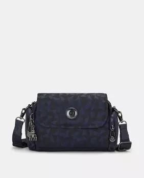 Маленькая темно-синяя сумка через плечо Danita с геометрическим принтом Kipling, темно-синий