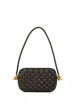 Маленькая темно-зеленая женская кожаная сумка с узлом Bottega Veneta