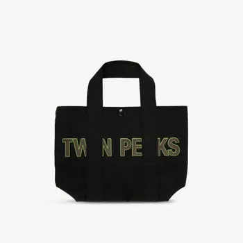 Маленькая тканая сумка-тоут с текстовым принтом Twin Peaks Undercover, черный