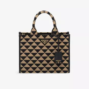 Маленькая тканая сумка-тоут Symbole Prada, черный