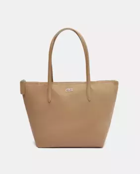 Маленькая верблюжья сумка-шоппер на молнии Lacoste, коричневый
