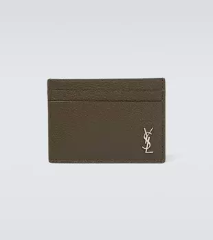 Маленькая визитница из кожи cassandre Saint Laurent, коричневый