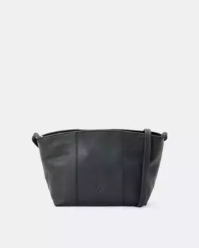 Маленькая закругленная кожаная сумка через плечо Latouche, черный