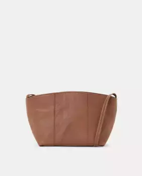 Маленькая закругленная кожаная сумка через плечо Latouche, коричневый