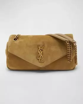 Маленькая замшевая сумка через плечо Calypso YSL Saint Laurent, цвет Fallow