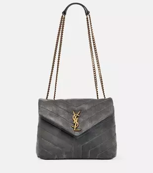 Маленькая замшевая сумка через плечо Loulou Saint Laurent, черный