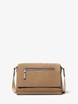 Маленькая замшевая сумка-мессенджер Hudson Michael Kors, коричневый