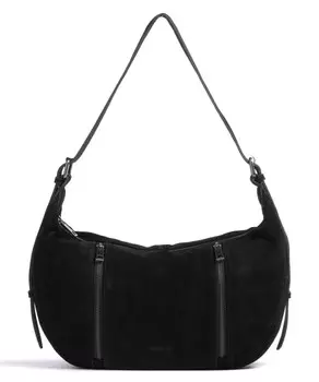 Маленькая замшевая сумка-ведро Stella из матовой кожи Nnoo, черный