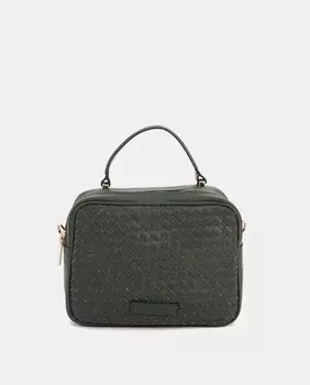 Маленькая зеленая кожаная сумка через плечо с застежкой-молнией. Abbacino, зеленый