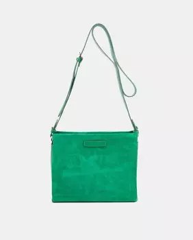 Маленькая зеленая кожаная сумка через плечо с декоративной цепочкой Abbacino, зеленый