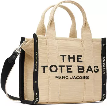 Маленькая жаккардовая сумка-тоут бежевого цвета Marc Jacobs