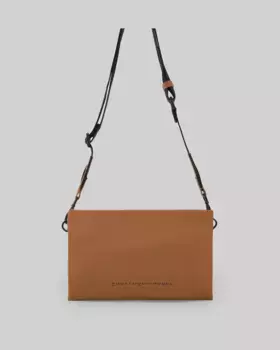 Маленькая женская двухцветная сумка через плечо из переработанного полиэстера Adolfo Dominguez, коричневый