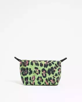 Маленькая женская косметичка из принтованного нейлона Bimba y Lola, зеленый