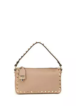 Маленькая женская кожаная сумка через плечо rockstud powder Valentino Garavani