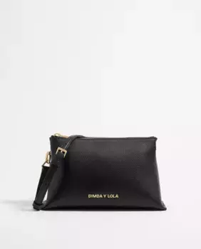 Маленькая женская кожаная сумка-трапеция на плечо Bimba y Lola, черный