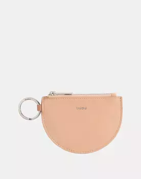 Маленькая женская кожаная сумочка с брелоком и молнией Dudu, розовый