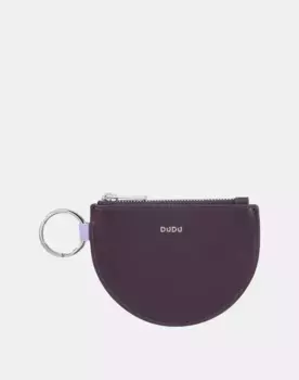 Маленькая женская кожаная сумочка с брелоком и молнией Dudu, фиолетовый