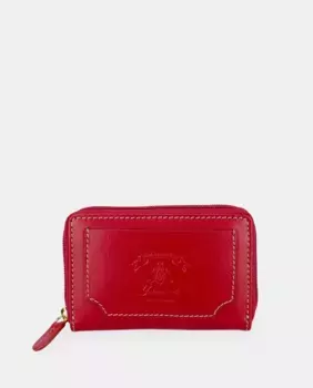 Маленькая женская кожаная сумочка YANCCI на молнии с карманом на клапане и выгравированным логотипом, красный