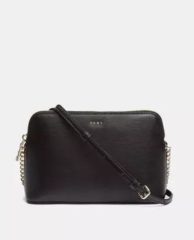 Маленькая женская сумка через плечо DKNY из воловьей кожи черного цвета на молнии DKNY, черный