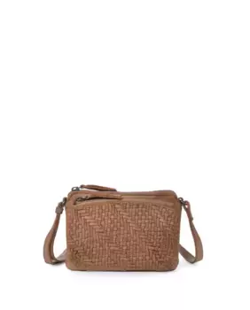 Маленькая женская сумка через плечо из потертой кожи THB Plow The Bagging Co, цвет Topo