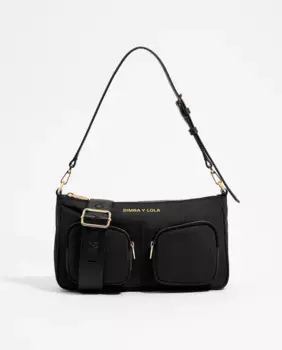 Маленькая женская сумка через плечо из черного нейлона Bimba y Lola