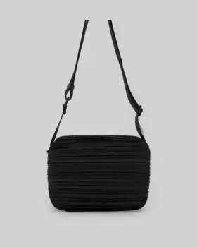 Маленькая женская сумка через плечо из мятой ткани Adolfo Dominguez, черный