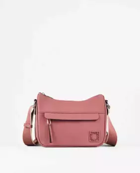 Маленькая женская сумка через плечо из лилового прорезиненного нейлона PACOMARTINEZ, цвет Rosa