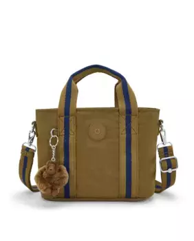 Маленькая женская сумка через плечо Kipling с удлиняющимся ремнем зеленого цвета