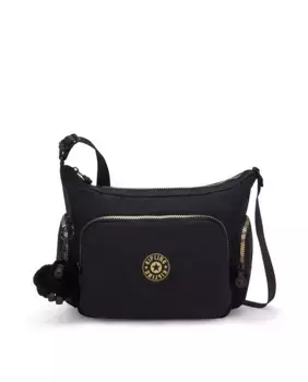 Маленькая женская сумка через плечо Kipling черного цвета с регулируемым ремешком