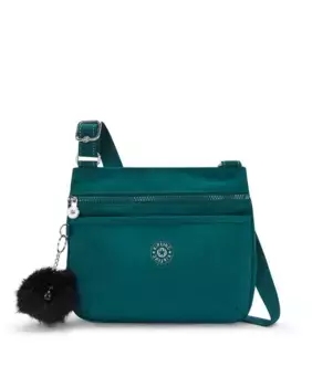 Маленькая женская сумка через плечо Kipling с передним отделением, темно-зеленый