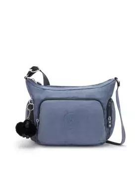 Маленькая женская сумка через плечо Kipling синего цвета с регулируемым ремешком