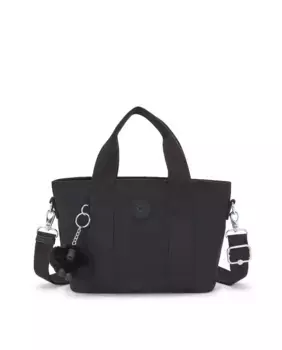 Маленькая женская сумка через плечо Kipling с выдвижным ремнем черного цвета